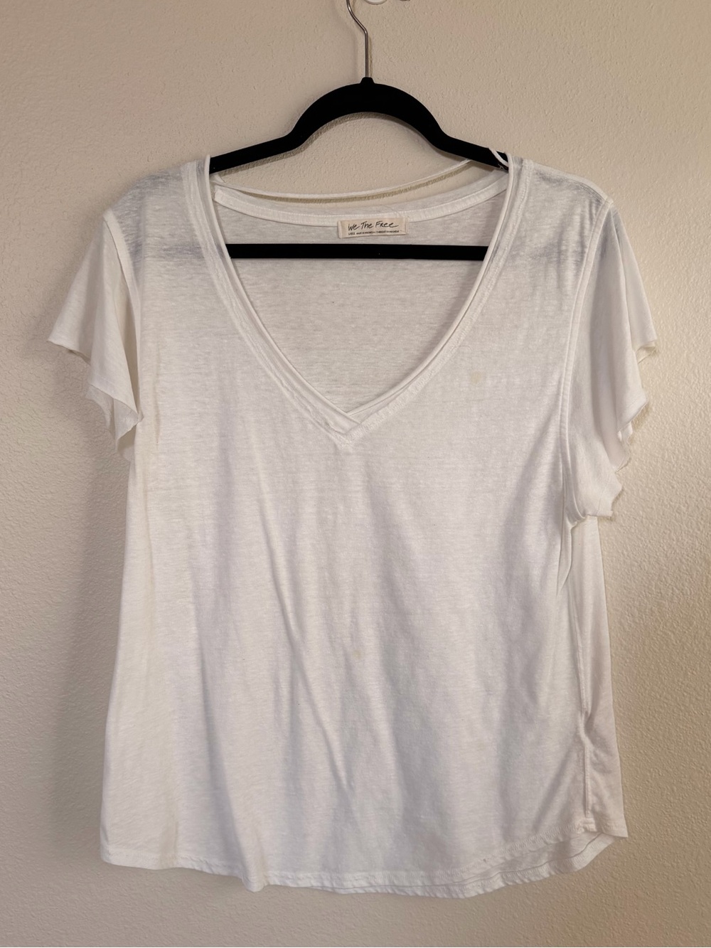 We The Free White V-Neck Short Sleeve Tee
